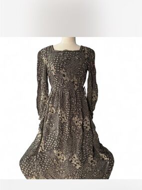 Vintage Sarah Elizabeth prairie cottage core Victorian dress with long sleeves